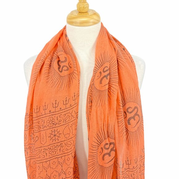 Accessories - OM Namah Shivaya Women's Coral Scarf Wrap Yoga Med